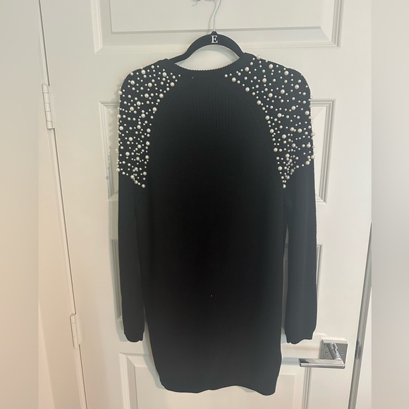 NWT Michelle Mason Faux Pearl-embellished Cotton Sweater Dress - Picture 6 of 6